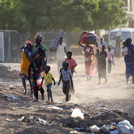 mensen op de vlucht in Soedan