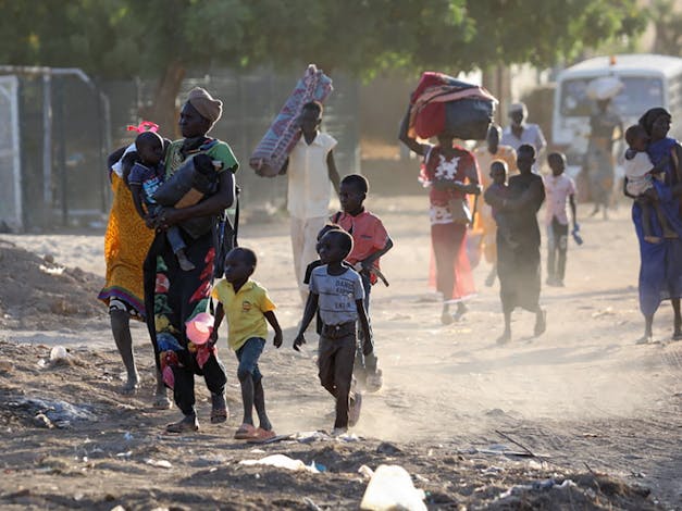 mensen op de vlucht in Soedan