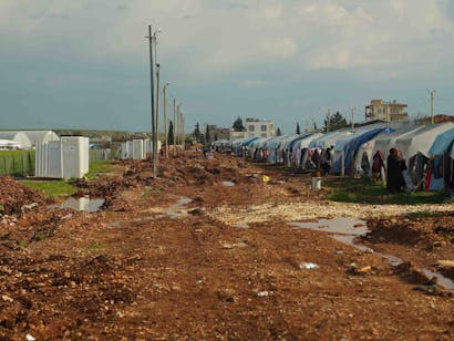 Foto van vluchtelingenkamp in Turkije