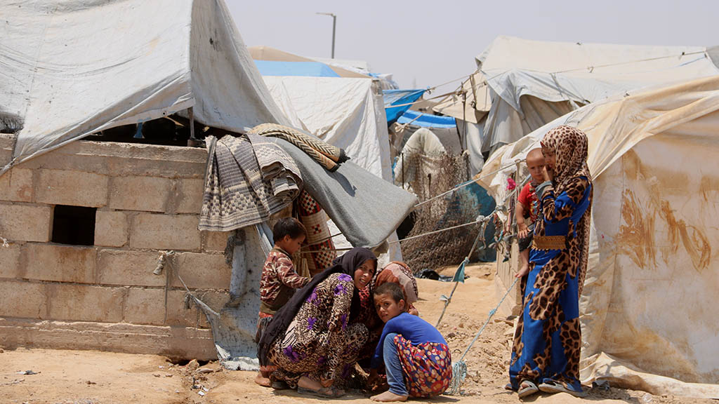 Vluchtelingen in een kamp in Syrië