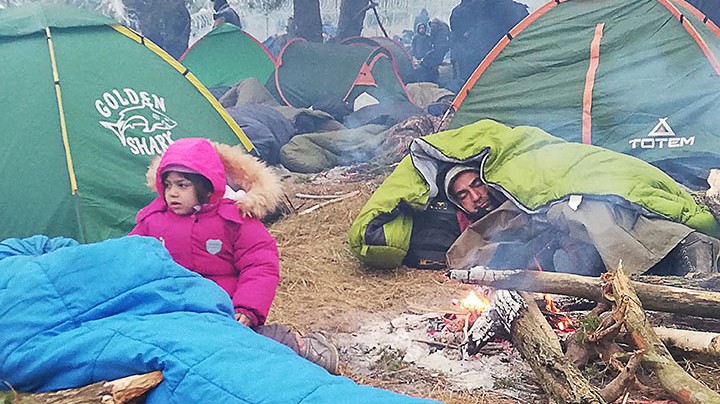 Vluchtelingen in grensgebied Wit-Rusland en Polen