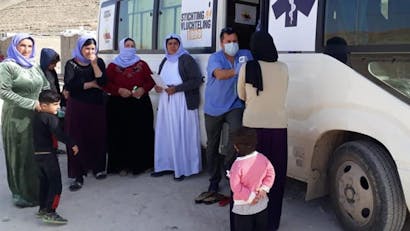 Mobiele kliniek van Stichting Vluchteling in Irak