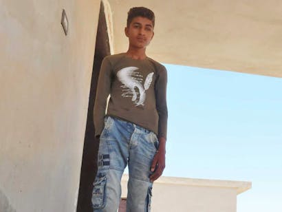 Portretfoto van Shafiq, 16 jarige jongen