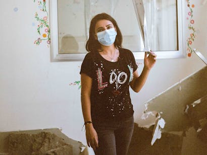Vrouw in ziekenhuis in Libanon