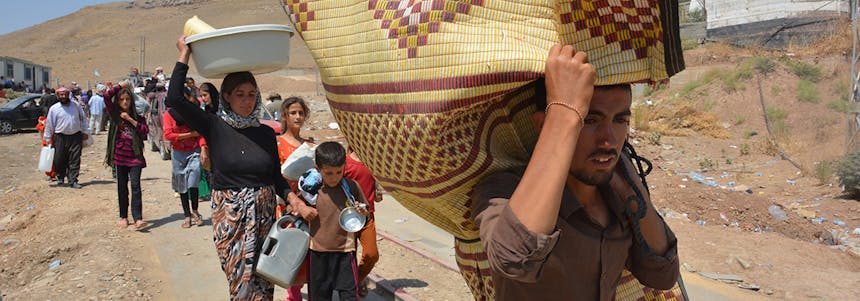 Yezidi's vluchtten massaal voor het geweld van de terreurgroep ISIS
