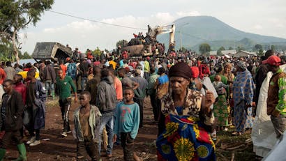 Grote groep mensen in Oost Congo