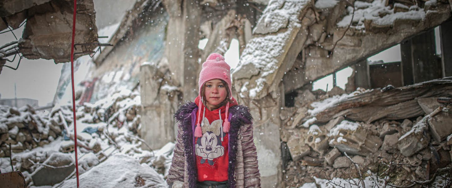 Portretfoto van jong meisje in Idlib