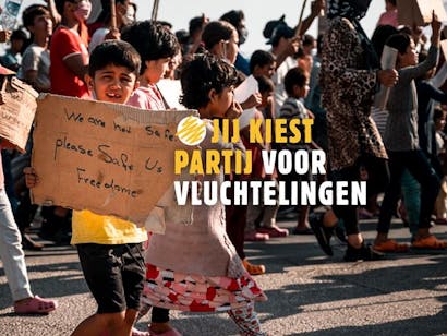 Beeld bij Kies Partij campagne van Stichting Vluchteling