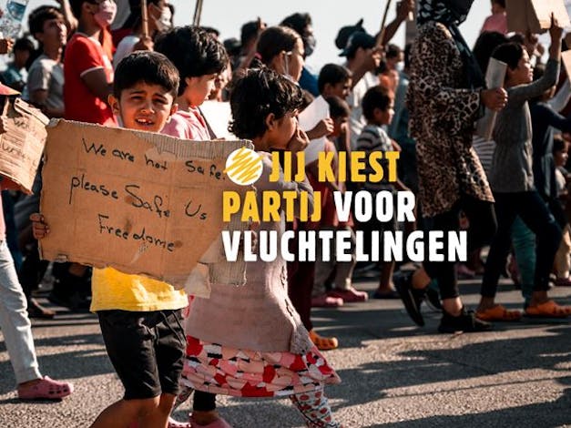 Beeld bij Kies Partij campagne van Stichting Vluchteling