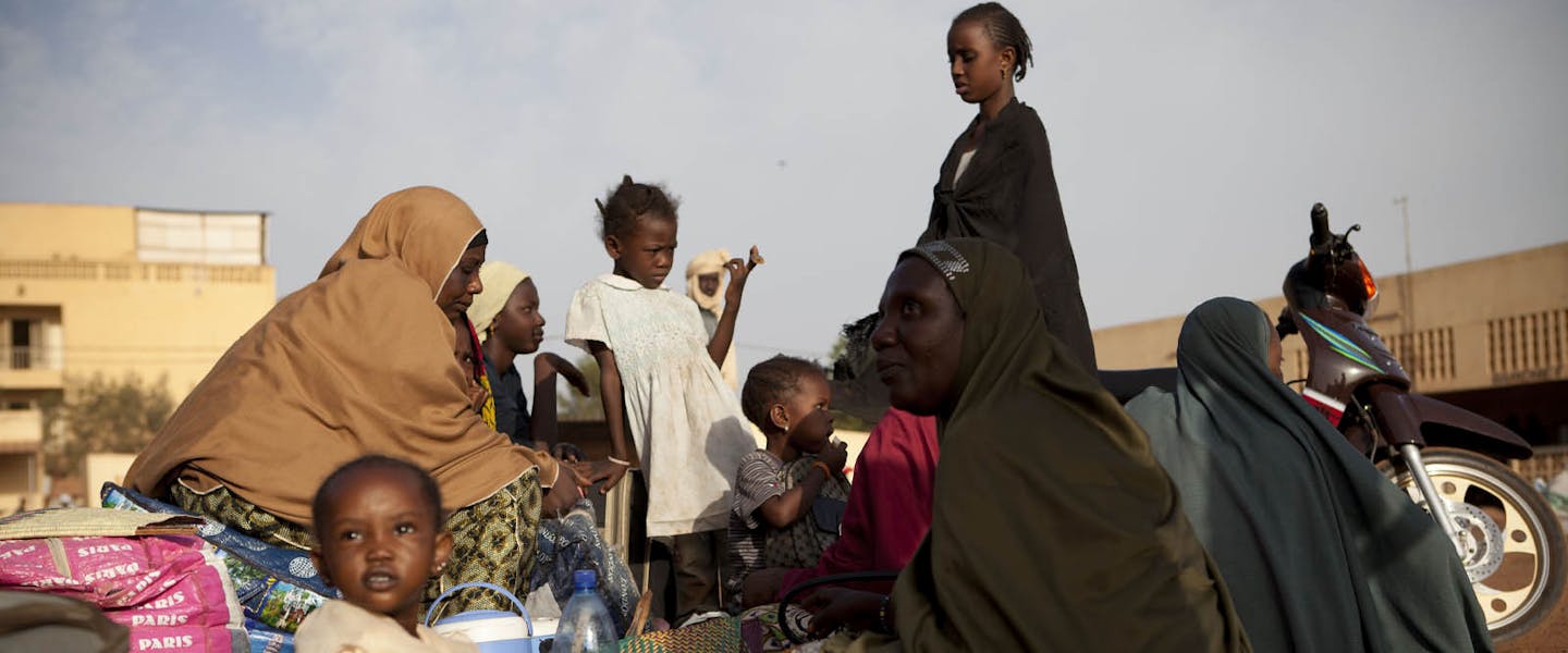 Vluchtelingen arriveren vanuit het noorden van Mali