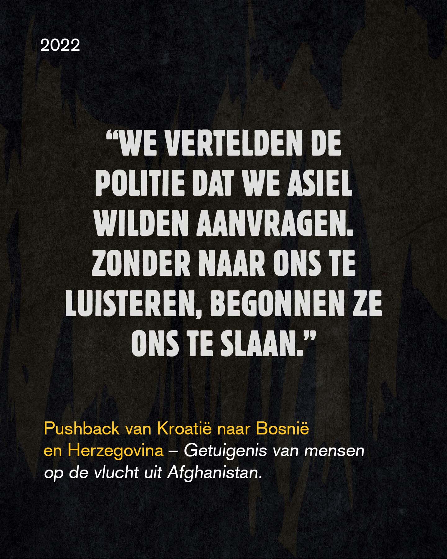 Getuigenis van mensen op de vlucht uit Afghanistan over pushback van Kroatië naar Bosnië en Herzegovina