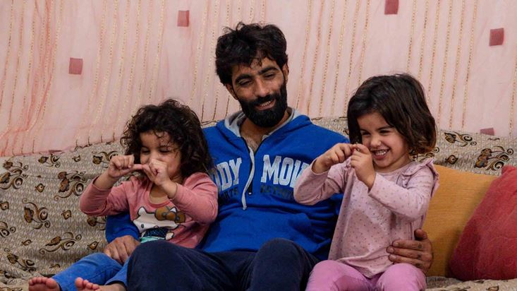 Portret van Abdullah met zijn kinderen