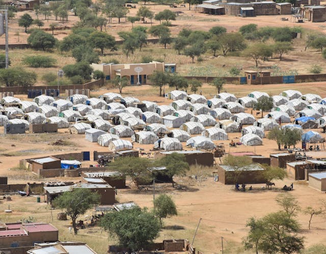 een vluchtelingenkamp in de buurt van Sebba, Burkina Faso