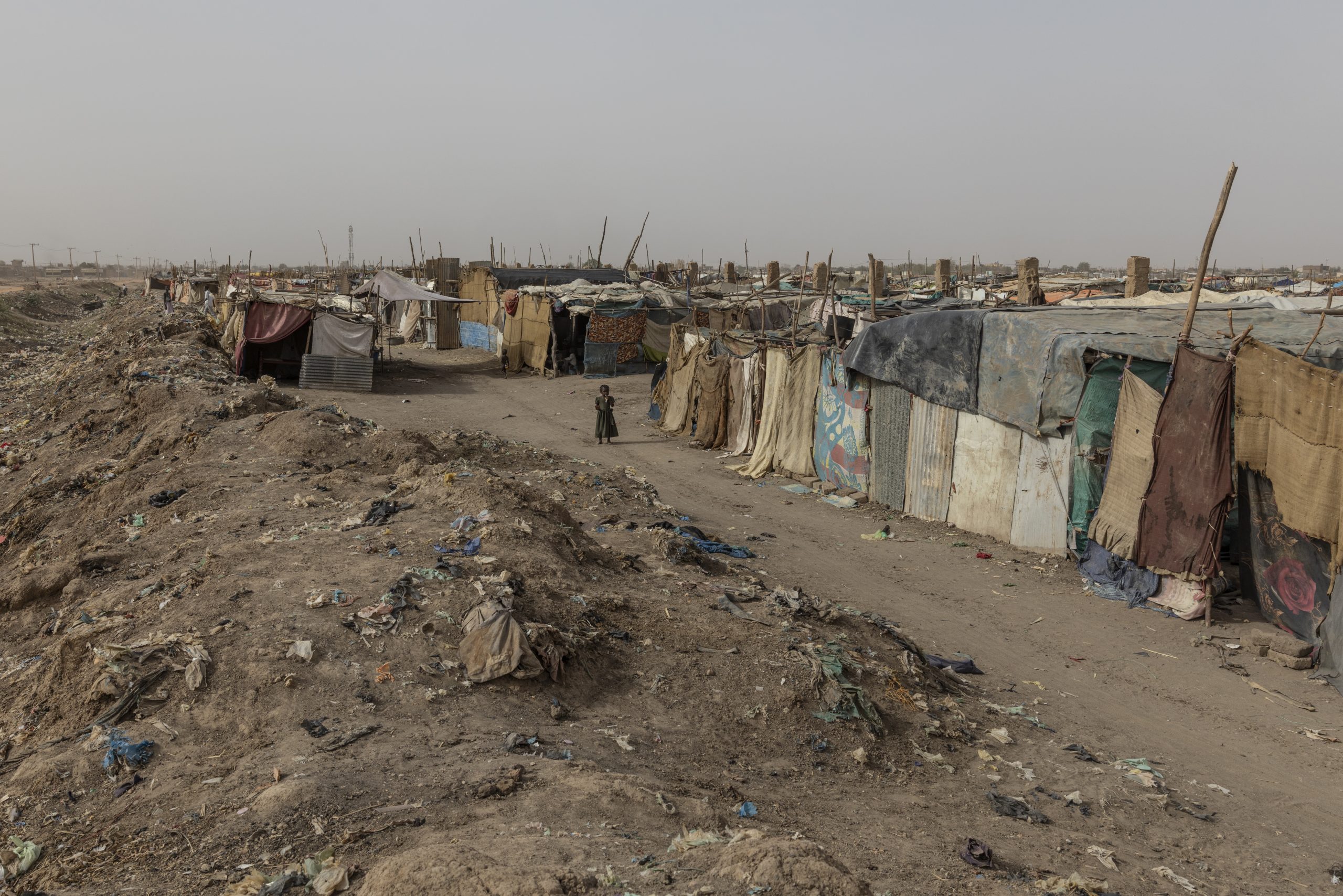 Panaromafoto van vluchtelingenkamp Angola in Khartoum