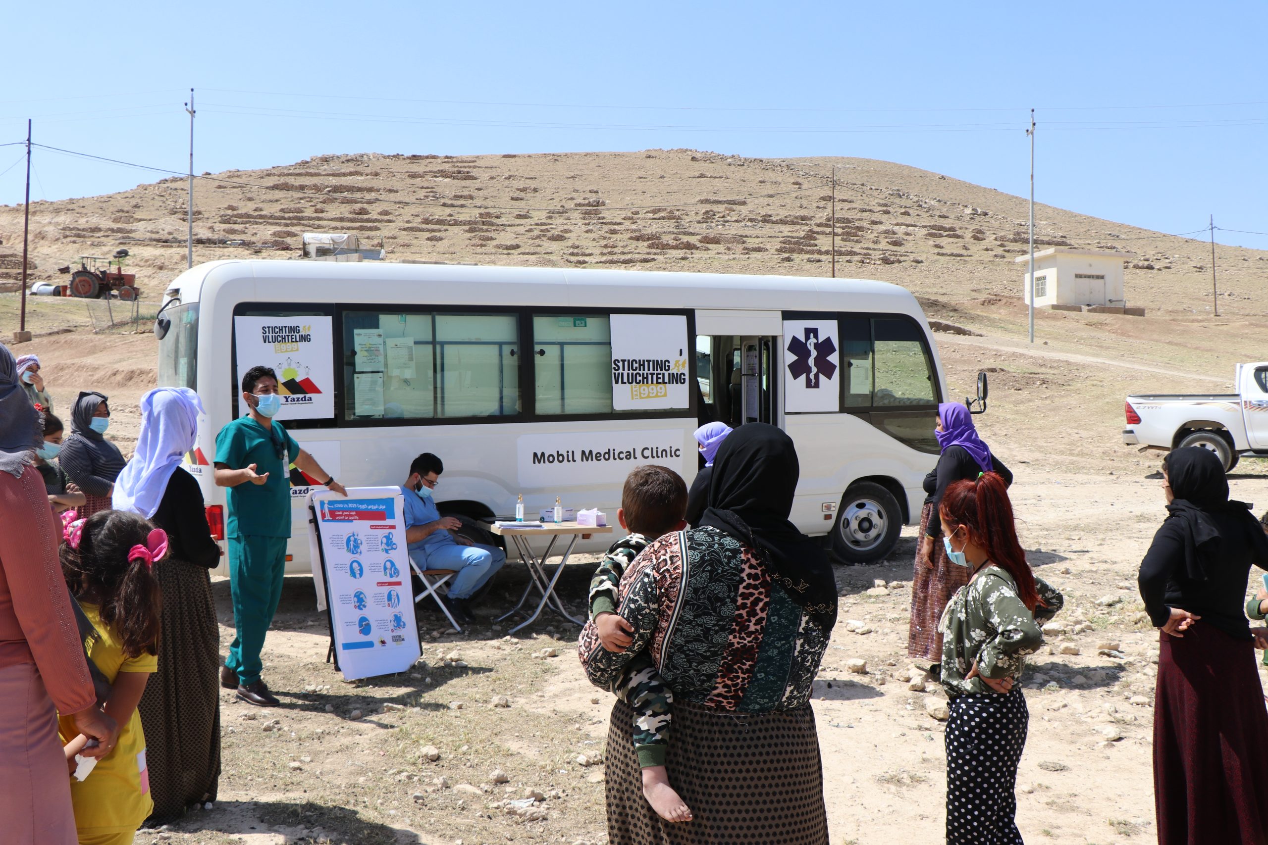 De mobiele kliniek van Stichting Vluchteling in Sinjar, Irak