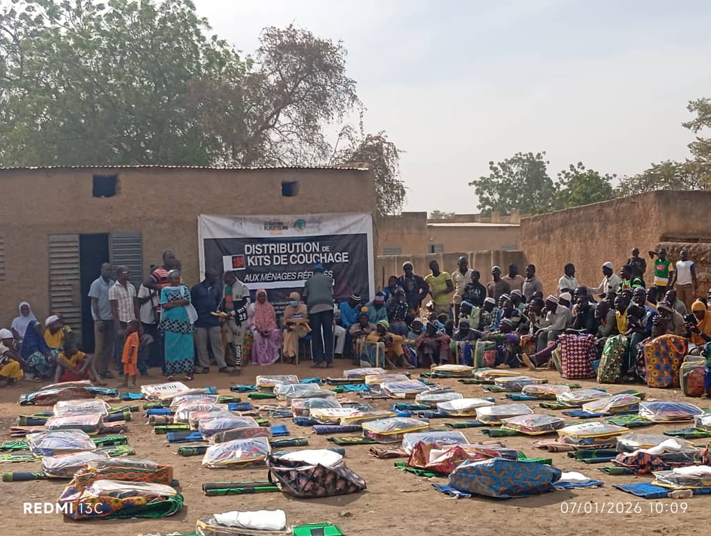 Slaappakketten voor vluchtelingen uit Burkina Faso in Mali.