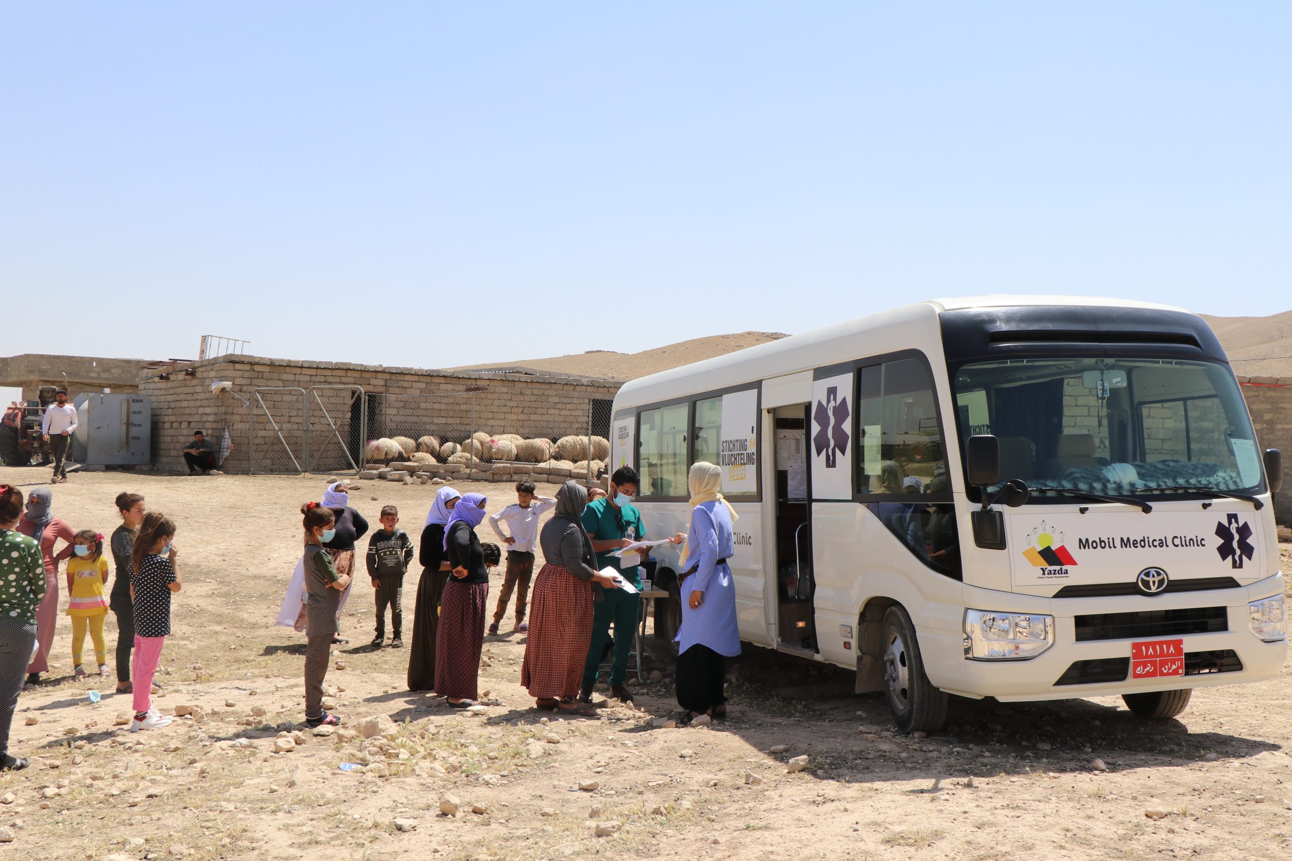 De mobiele kliniek van Stichting Vluchteling in Sinjar, Irak